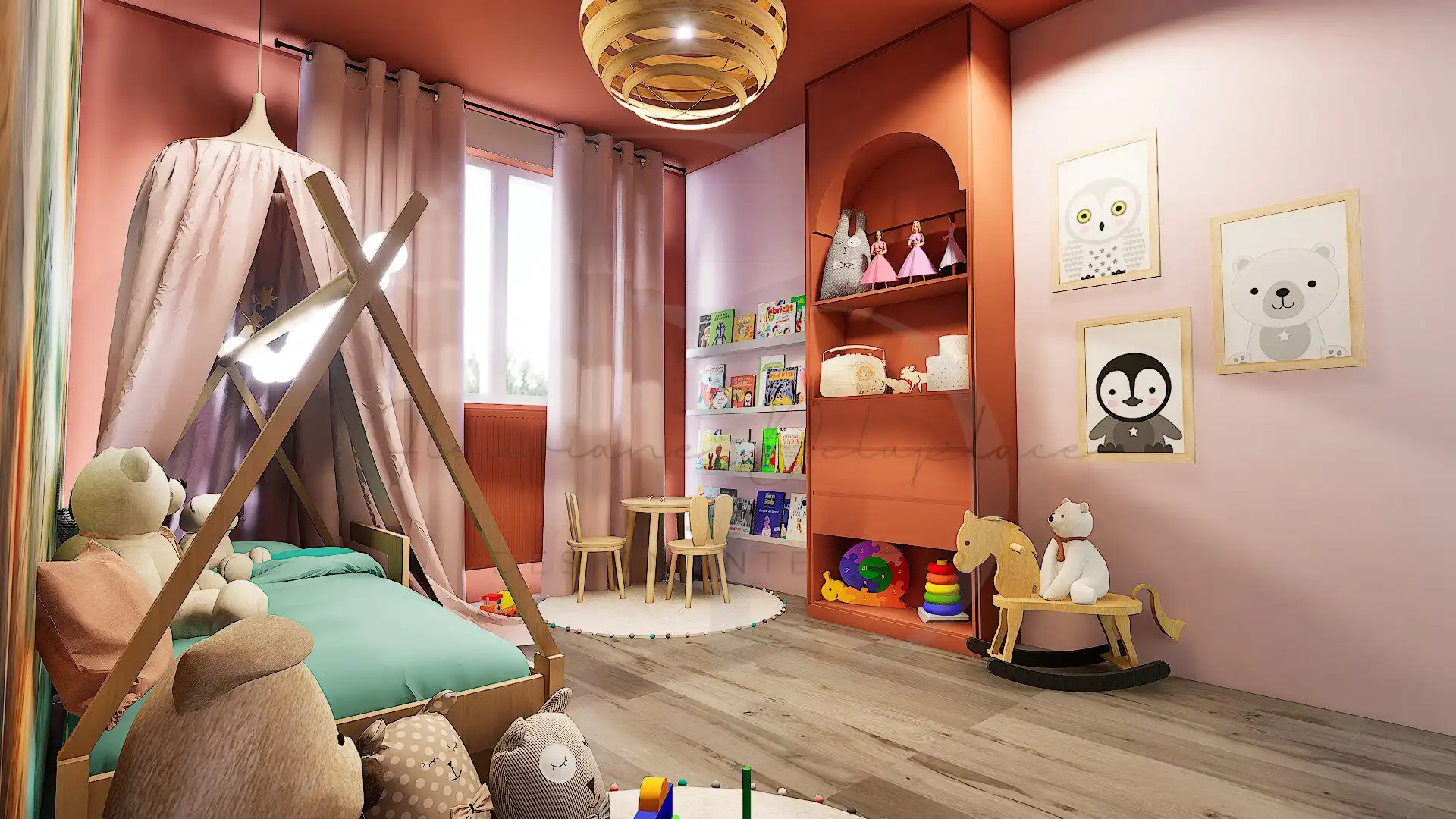 chambre enfant plan 3D