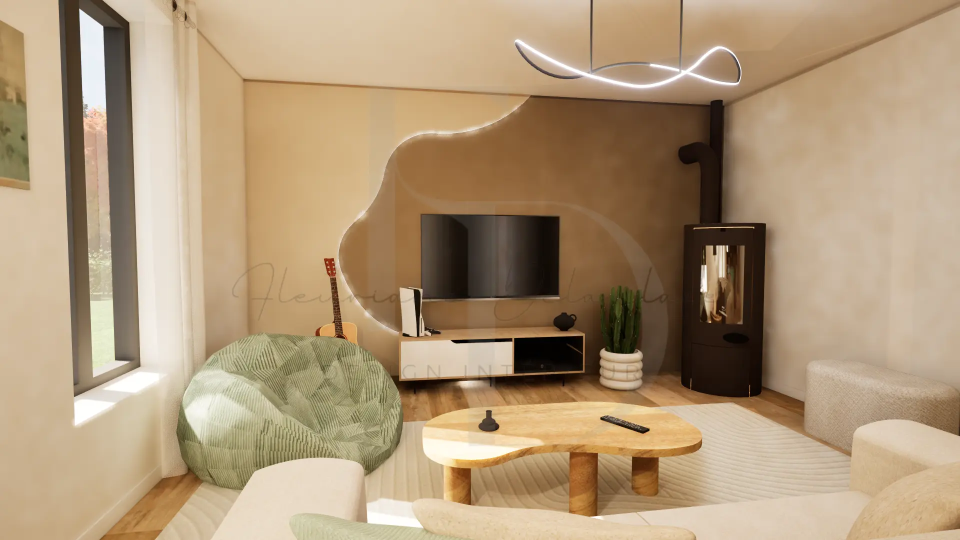 Projet salon aménagement intérieur