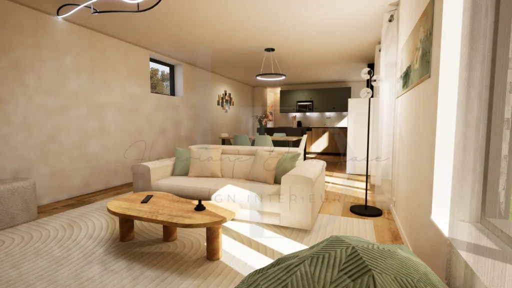 Projet salon aménagement intérieur