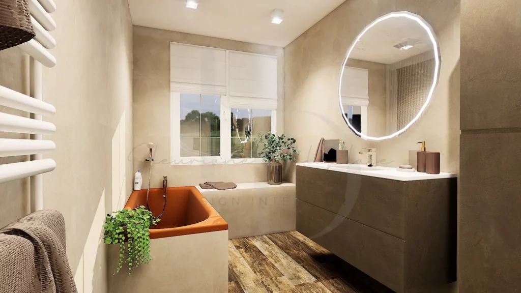 Salle de bains baignoire après