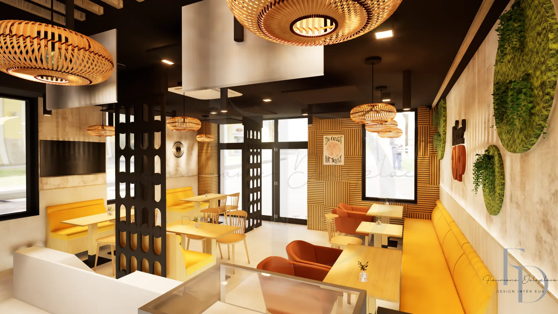 aménagement restaurant pizzeria salle