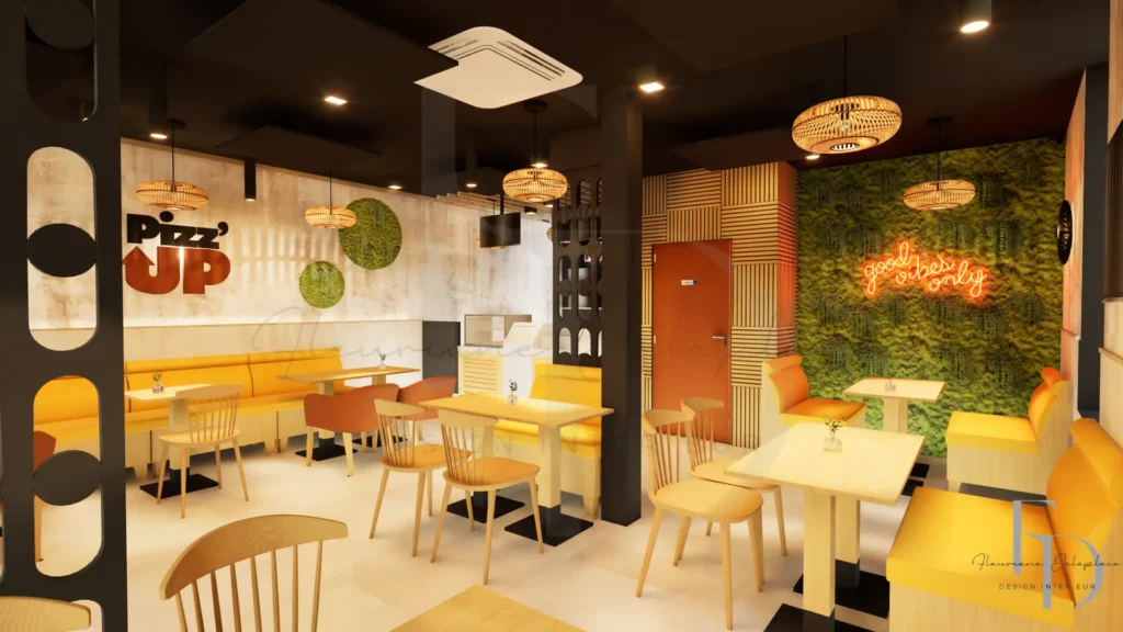 aménagement restaurant pizzeria salle